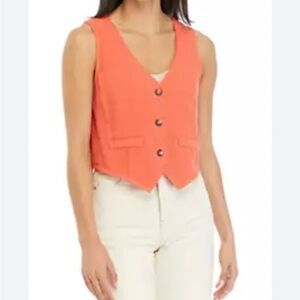 A. Byer Orange Sleeveless Crop Blouse